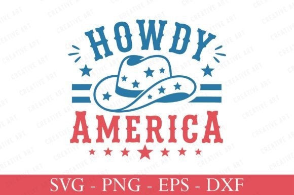 4th of July Howdy America SVG Design