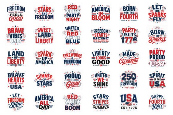 4th of July Patriotic PNG EPS Bundle: Graphics for Local Business