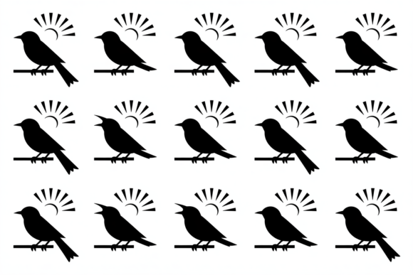 Bird Silhouette SVG Clipart Morning Sun