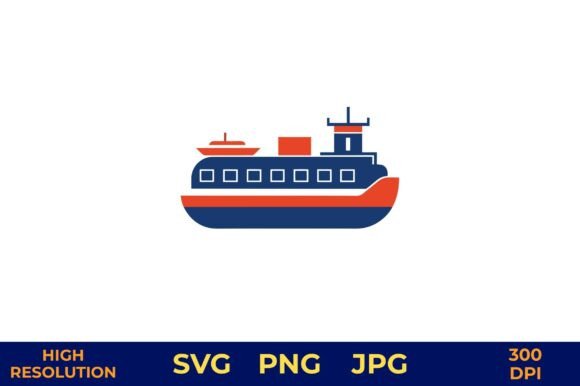 Cargo Ship Carrying LNG in Vector Art Graphics