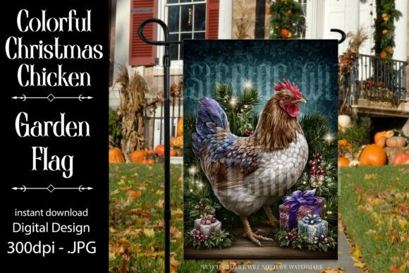 Christmas Chicken Garden Flag, F3: Graphics & Crafts Review