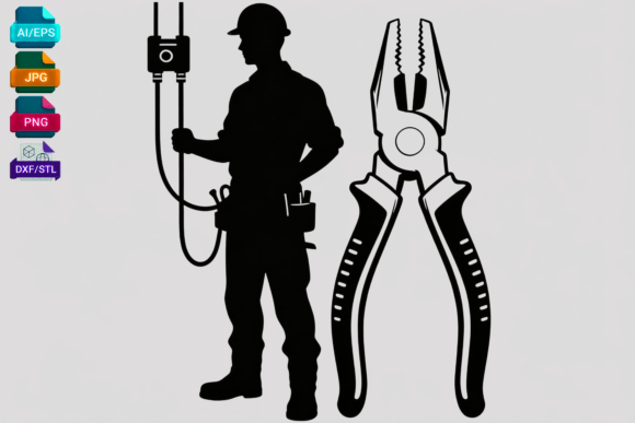 Electrician Silhouette SVG PNG AI EPS