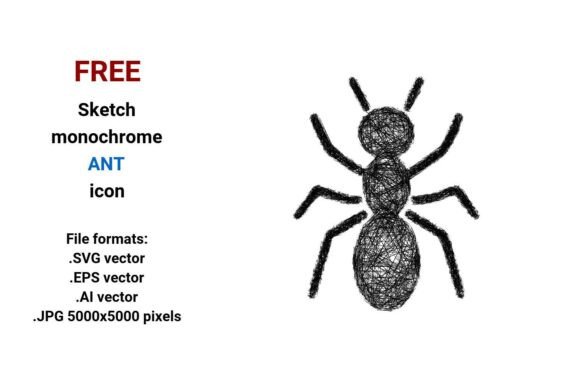 FREE Sketch Ant Icon for Graphics and Freebies