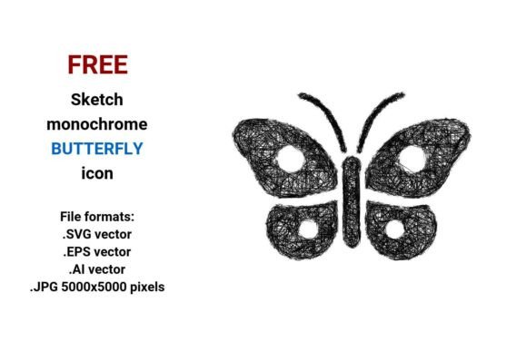 FREE Sketch Butterfly Icon: Graphics for Real Local Business Branding
