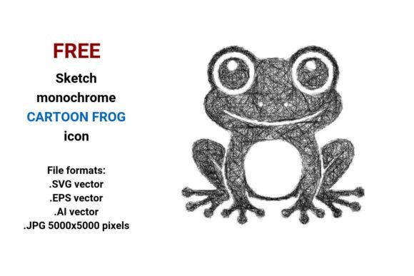 FREE Sketch Cartoon Frog Icon Graphics