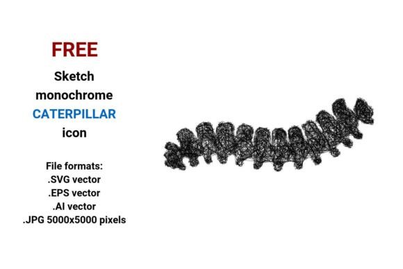 FREE Sketch Caterpillar Icon for Graphics and Freebies