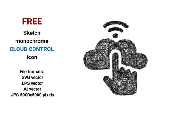 FREE Sketch Cloud Control Icon for Graphics and Freebies