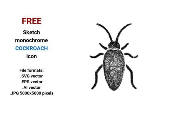 FREE Sketch Cockroach Icon for Graphics and Freebies
