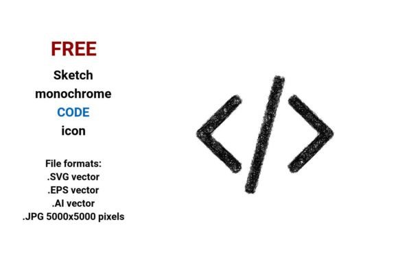 FREE Sketch Code Icon Graphics Freebies