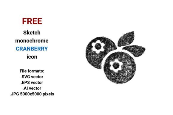 FREE Sketch Cranberry Icon: Graphics for Creative Freebies