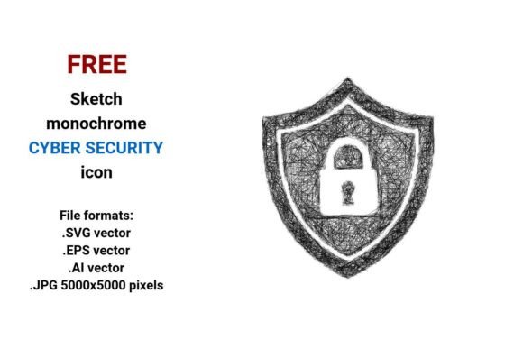 FREE Sketch Cyber Security Icon Graphics