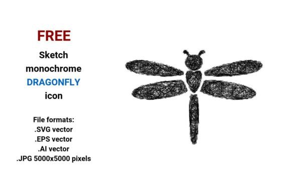FREE Sketch Dragonfly Icon Graphics