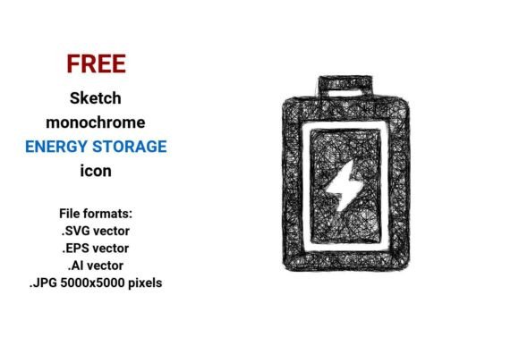 FREE Sketch Energy Storage Icon Graphics