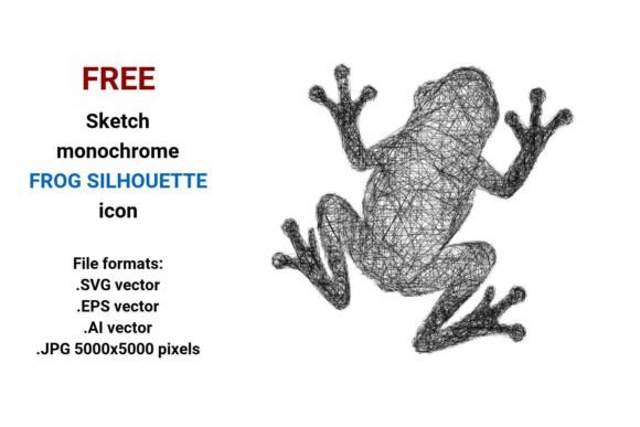 FREE Sketch Frog Silhouette Icon for Graphic Design Freebies