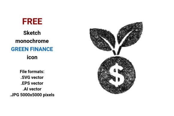 FREE Sketch Green Finance Icon Graphics
