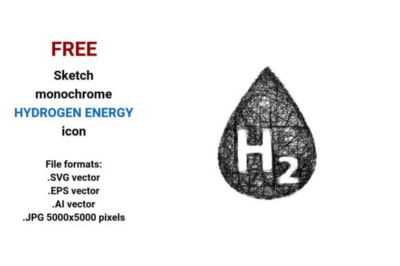 FREE Sketch Hydrogen Energy Icon Graphics