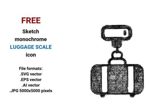 FREE Sketch Luggage Scale Icon Graphics