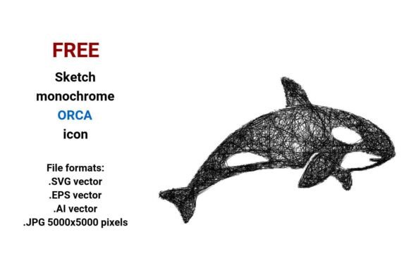 FREE Sketch Orca Icon Graphics