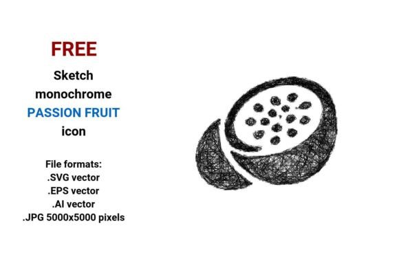 FREE Sketch Passion Fruit Icon Graphics