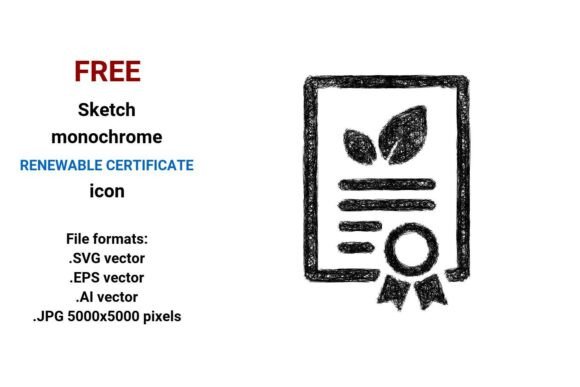 FREE Sketch Renewable Certificate Icon: Graphics for Green Design