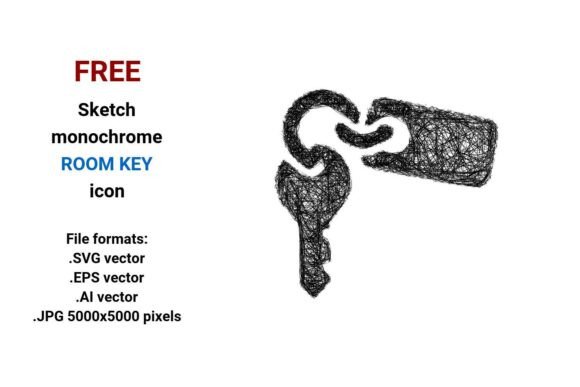 FREE Sketch Room Key Icon Graphics