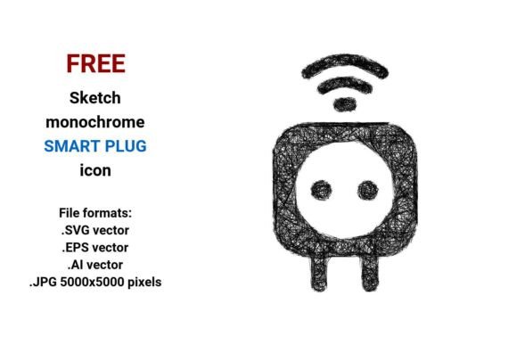 FREE Sketch Smart Plug Icon for Graphics and Freebies