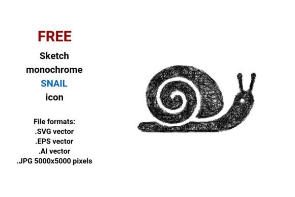 FREE Sketch Snail Icon for Graphics and Freebies