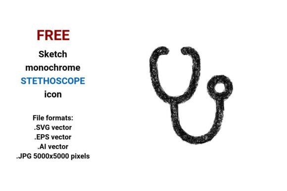 FREE Sketch Stethoscope Icon
