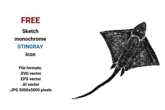 FREE Sketch Stingray Icon for Graphics and Freebies