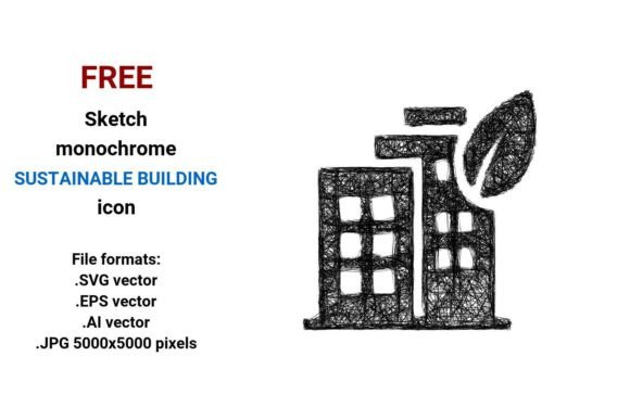 FREE Sketch Sustainable Building Icon Graphics Freebies