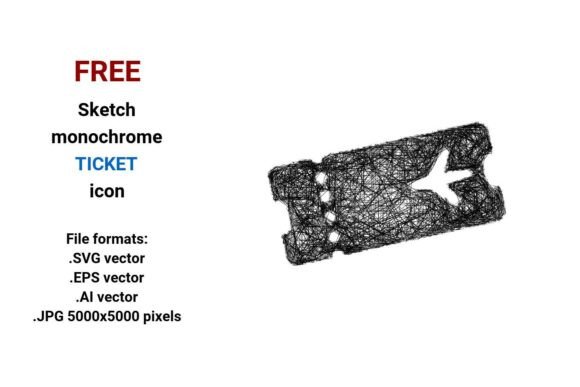FREE Sketch Ticket Icon Graphics Freebies