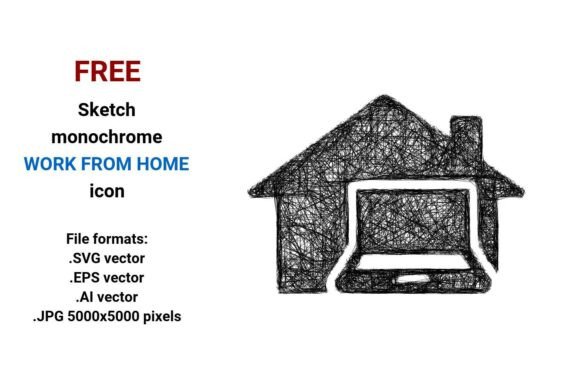 FREE Sketch Work from Home Icon Graphics