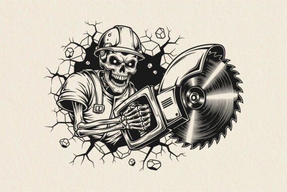 Labor Day Skeleton SVG Spooky Worker PNG