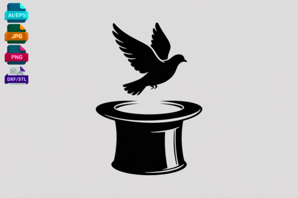 Magic Dove Top Hat SVG Clipart for Crafts and Graphics