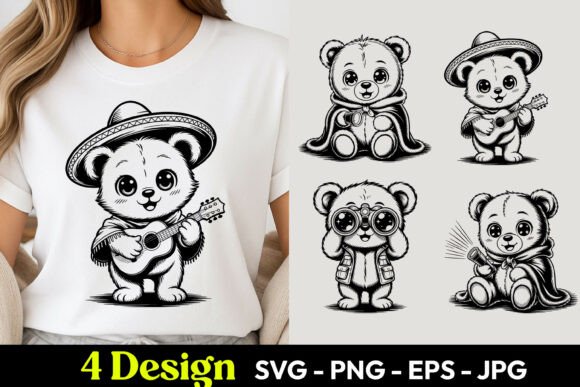 Mariachi Panda SVG PNG: Graphics for Creative Freebies