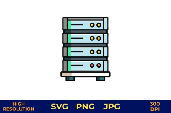 Server Rack Icon for Network Storage Graphics
