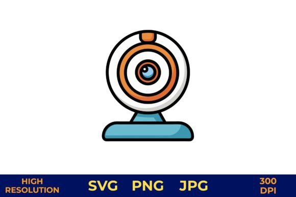 Webcam Icon Isolated on White Background Graphics Freebies